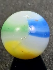Vitro Agate .59" Yellow Green Blue Aqua Tri-Lite Near Mint Serious Marble A99