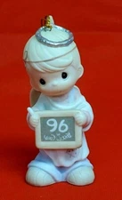 1996 Precious Moments PEACE ON EARTH IN '96 Boy Angel Porcelain Ornament #183369