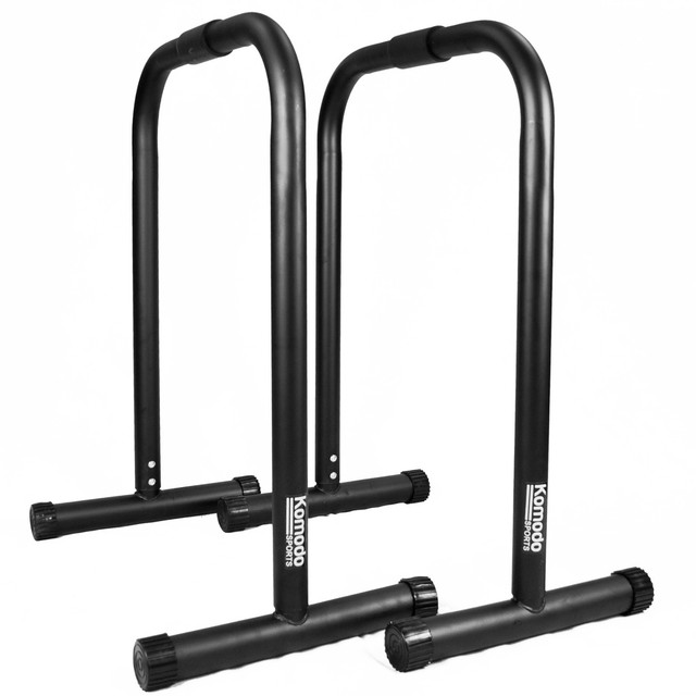 Komodo 75cm Parallette Dip Bar Workout Station Pack of 2, Black (PAR
