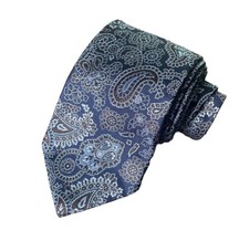 NEW Brooks Brothers Modern Silk Neck Tie USA Made Paisley Blue & Brown Men