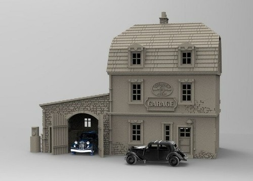 French Garage Fuel Station 28mm 20mm 15mm 12mm 10mm 1:76 OO 1:72 18mm Wargaming - Picture 7 of 8