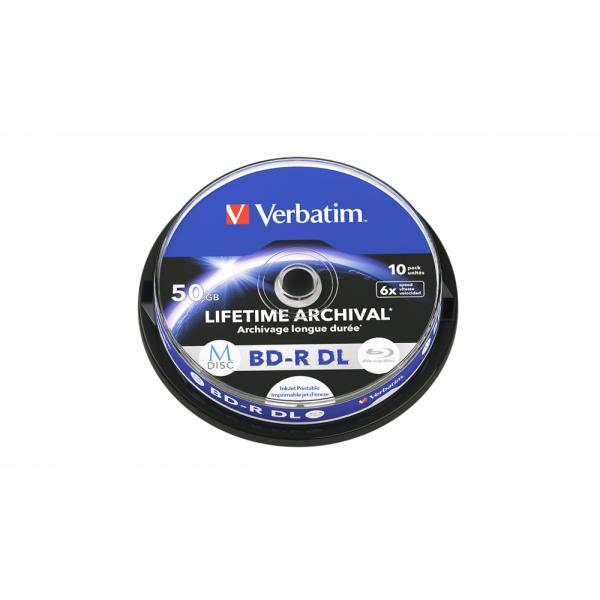Verbatim MDISC BD-R DL 50 GB 10 pz (Verbatim M-Disc BD-R DL 6X 50GB Inkjet Print