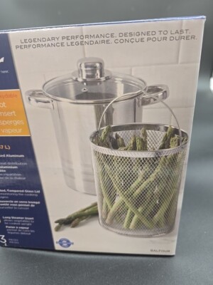 Oster 4.2 Qt Asparagus Pot Steamer Cooker with Basket & Lid New In Box