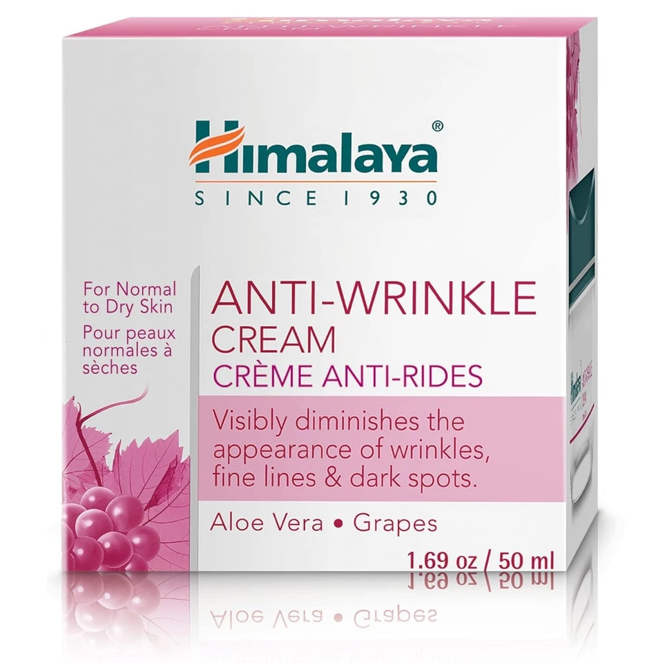Himalaya Anti-Wrinkle Cream Aloe Vera & Grape AHA Formula 50g for Men & Women - Image 2 of 4