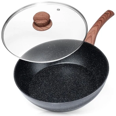 Granit-Bratpfanne mit Glasdeckel BLACK&WOOD 28 cm, 3,5 l - Bild 1 von 4