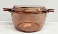RARE Corning VISION ~ Amber Cookware 1.5L STEWPOT Dutch Oven w/ Lid