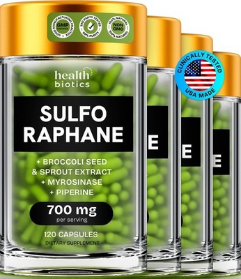 Healthbiotics Sulforaphane Supplement Organic Broccoli Sprouts | Stabilized S...