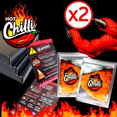 2x CHIP CHALLENGE - WORLDS HOTTEST CHILLI CHIP 🔥🔥( Twin Pack) - HOT - Image 1 of 4