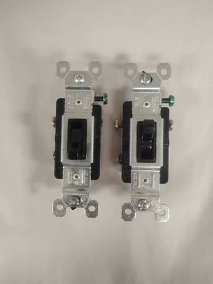 (2) Pass & Seymour 663BKG 3W Toggle Switch 15A 120VAC w/ Ground Side & Speedwire