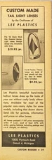 Lee Plastic "Custom Made Tail Light Lenses" Vintage Print Ad 1961 Detroit, Mi.