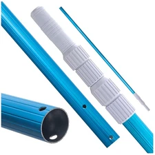 Professional-Grade 12' Telescopic Pool Pole - Rake, Brush, and Vacuum Compatible