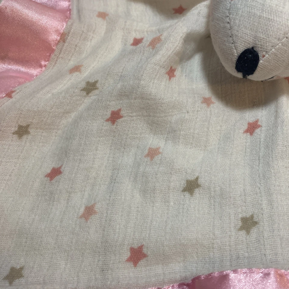 Aden + Anais Bunny Lovey Musy Mate Pink Oh My Stars Security Blanket Muslin A7 - Image 3 of 4