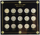 1941 - 1945 S Mercury Dime Short Set - 15 Coins