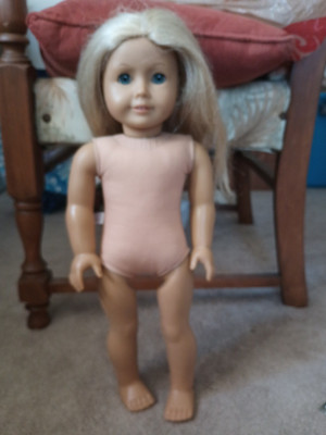 American Girl 18'' Doll Blonde Hair Blue Eyes Light Skin Pierced Ears