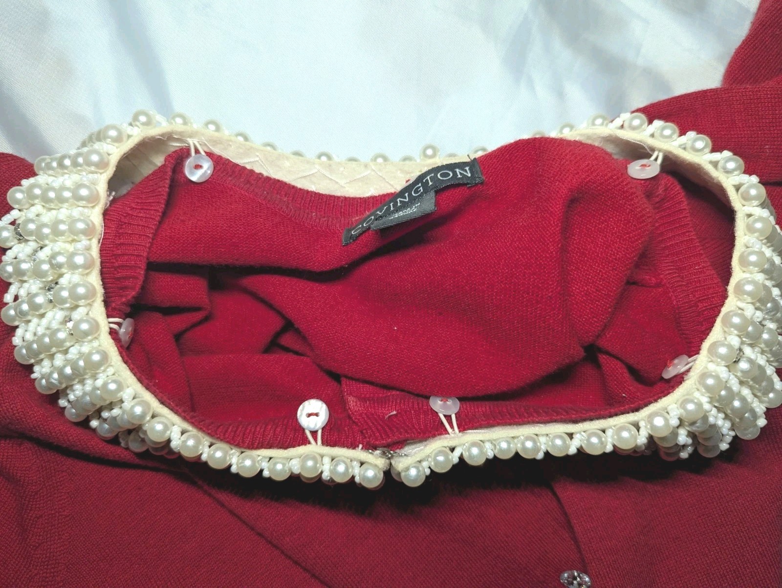 COVINGTON Rhinestone Button Up Sweater REMOVABLE … - image 6