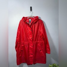 Joules Golightly Right as rain Red packable waterproof rain coat size 16 EUC
