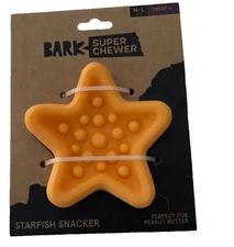 Bark Box Super Chewer Ocean Starfish Snacker Texture Rubber Dog Toy Medium/Large