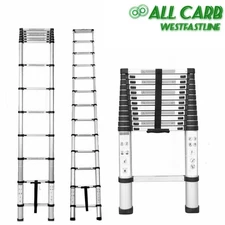 Aluminum Non-Slip Telescoping Ladder 10.5/12.5/14.5FT Folding Extension Ladders
