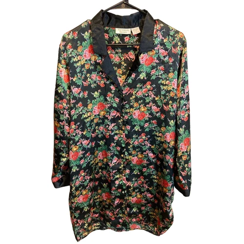 UNDERCOVER Abito vintage G Label Victoria's Secret manica lunga colletto floreale seta S