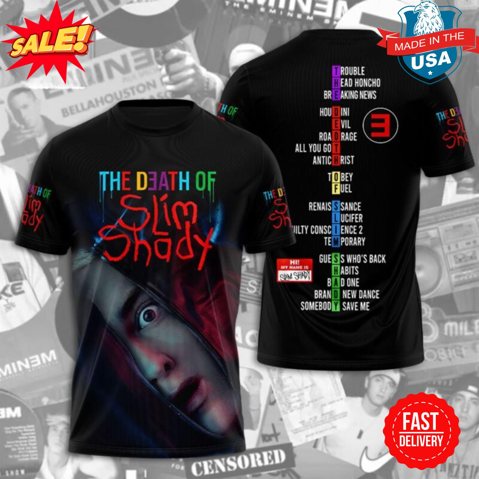 Eminem Rapper New Album The Death Of Slim Shady 2024 3D T-Shirt