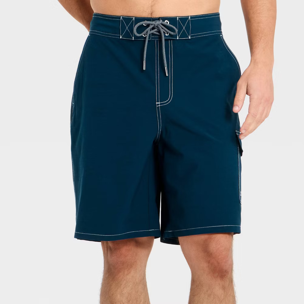 Mens 9 Cargo Board Swim Trunks - Goodfellow - Co Navy Blue 2690₽
