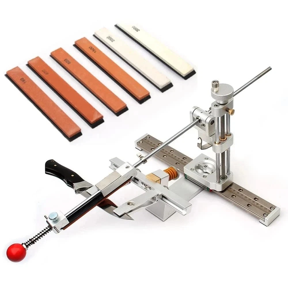 Professional Knife Sharpener with 6 Whetstones,360° Flipping Angle Adjustab