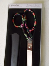 Gingher Designer Series Dressmaker's Shears Penelope OOP Lovely Floral on Black
