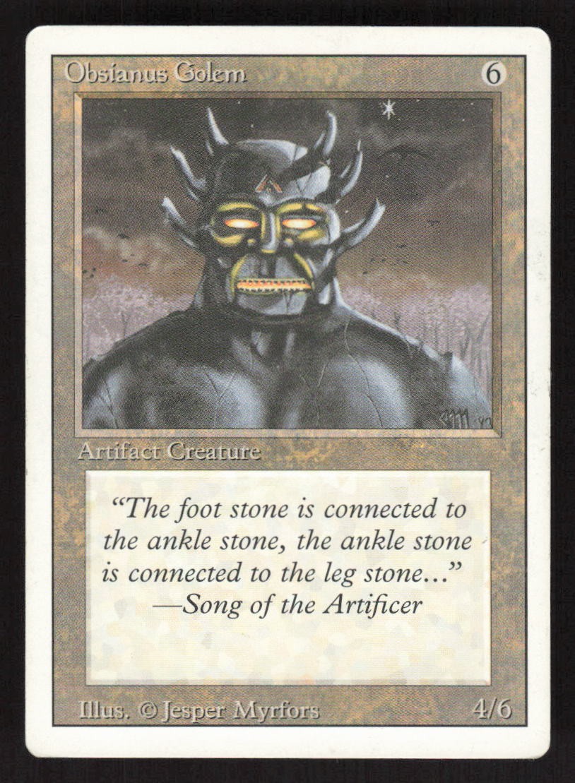 MTG Magic The Gathering Revised Edition Obsianus Golem
