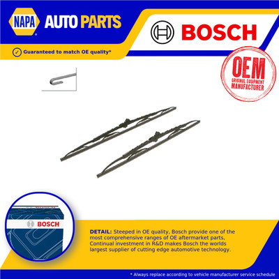 2x Wiper Blades (Pair) fits SAAB Front Windscreen Set Genuine Bosch Guaranteed
