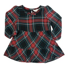 Draper James Girl's Loose Fitting Pullover Style Matching Plaid Dress 2T 