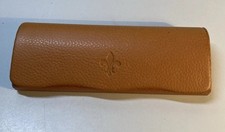 Seraphin Eyeglasses Case Hard Shell Travel Carrier Brown Tan Magnetic Felt Lined