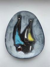 RUSCHA KERAMIK WANDTELLER, Wandkeramik Segelboote