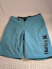 Hurley Boys Blue And Gray Board Swim Trunks. Size 10/25