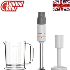 Compact 850W Triblade Hand Blender with Easy Twist Attachments & BPA-Free Beaker