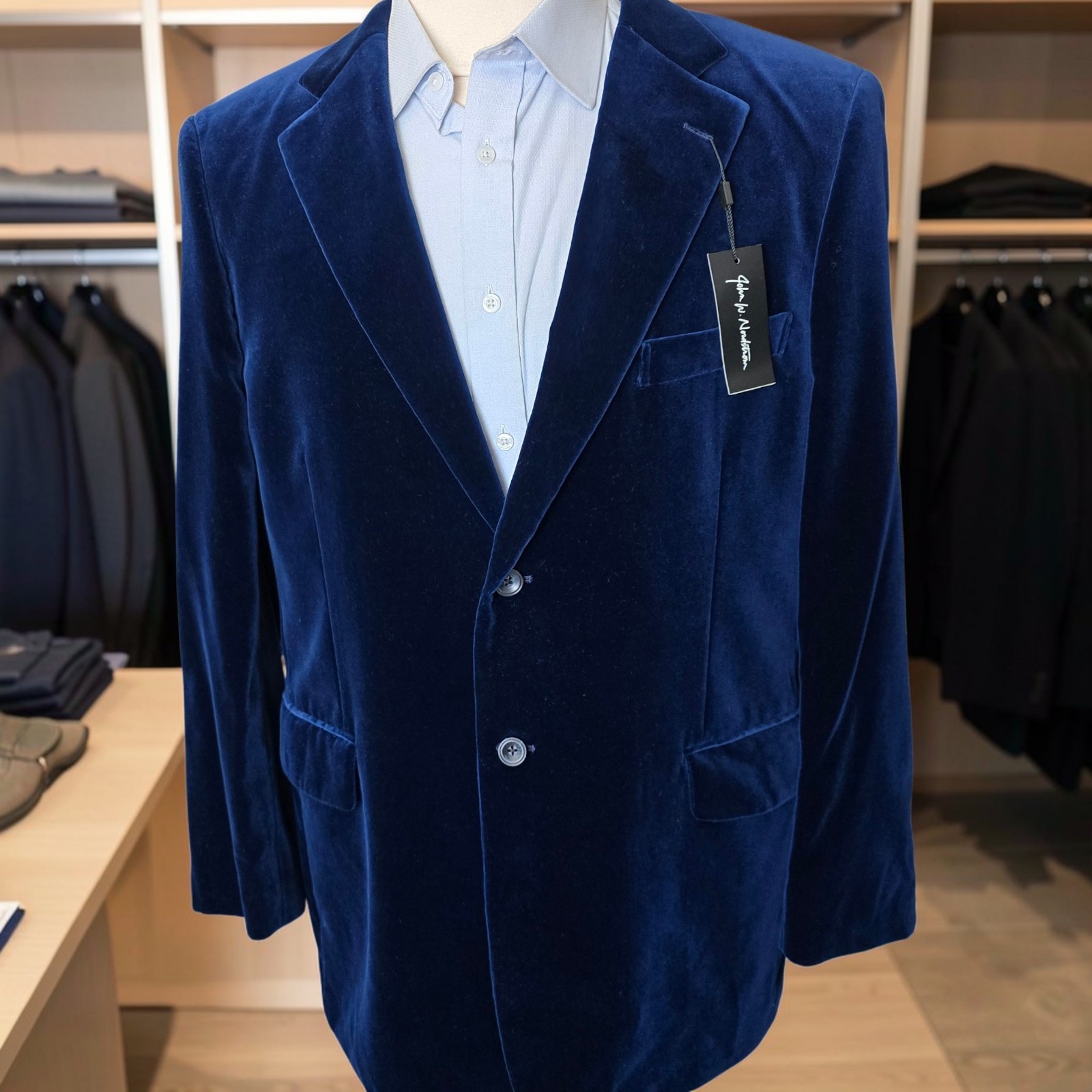 Nuevo Blazer de Terciopelo Nordstrom 46r Chaqueta de Cena de Terciopelo Azul Marino