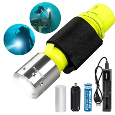 Underwater 20m Dive Light Waterproof Diving Scuba LED Flashlight for Snorkeling