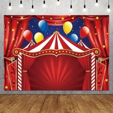 DOTOOMA 7X5FT Circus Carnival Theme Party Photo Backdrop 7x5 FT, Red
