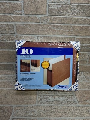 Esselte Oxford Vertical File Pocket 8.5''x11'' Brown Fiber 3.5'' Expansion