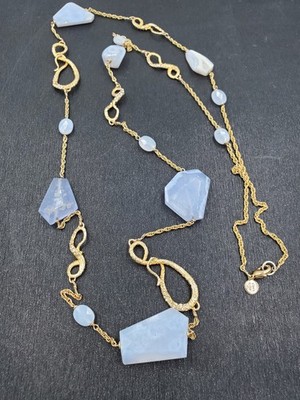 Alexis Bittar 'Elements Siyabona' Blue Chalcedony Station Gold Necklace $295