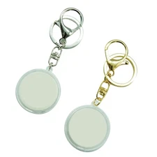 10x Coins Holder Keychain Round Capsule Storage Box Commemorative Case Key Ring