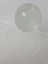 Vintage Crystal Glass Etched Frosted Clear Earth Globe World Sphere No Stand