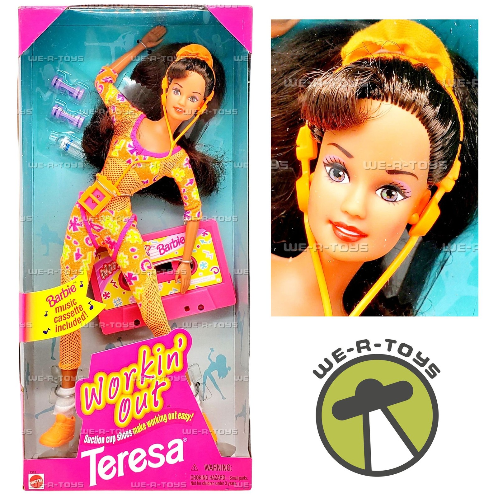 Barbie Workin' Out Teresa with Suction Cup Shoes and Cassette 1996 Mattel 17318
