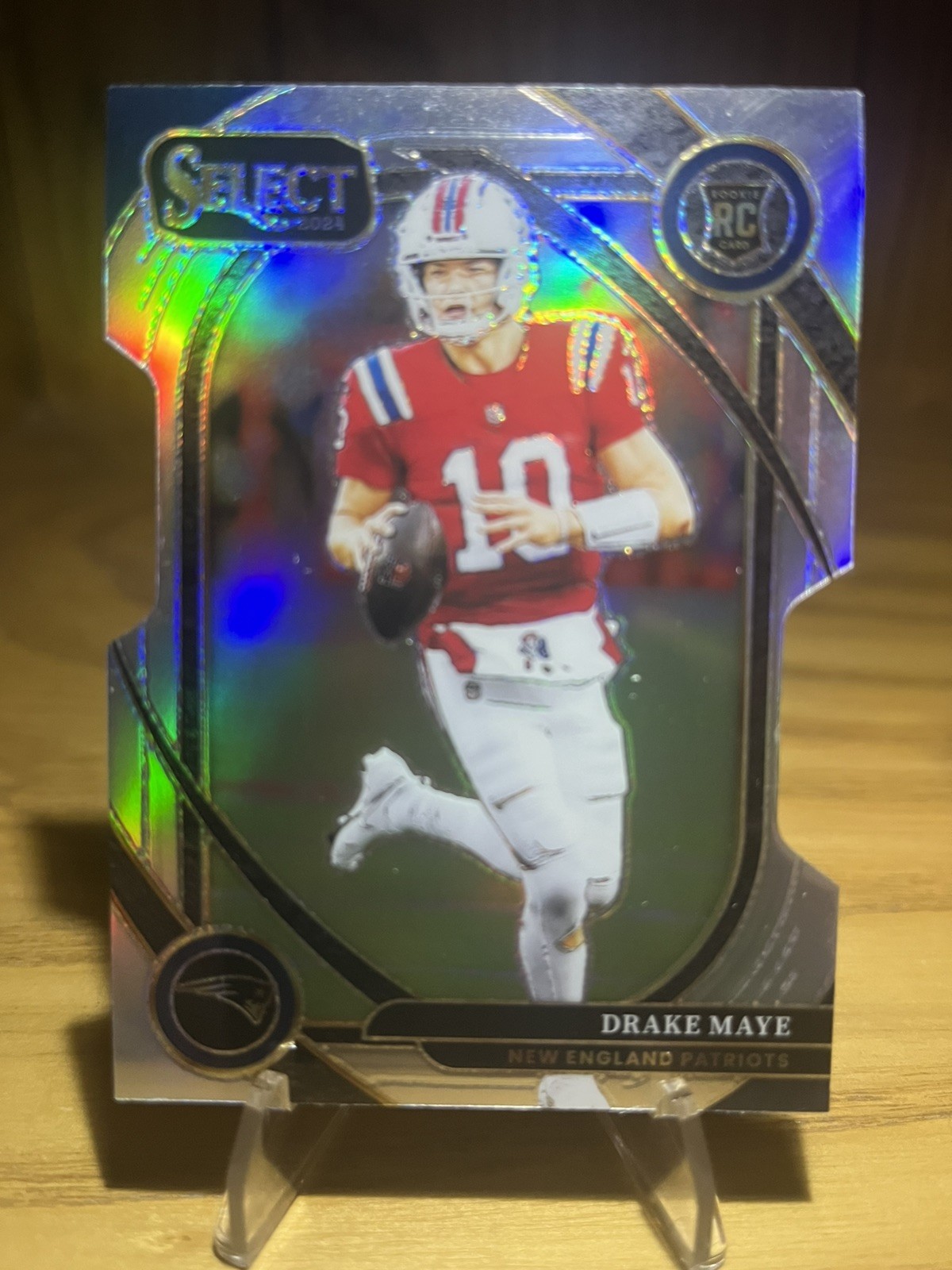 2024 Panini Select - Club Level Drake Maye #218 Silver Prizm Die-Cut (RC)