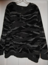 Barefoot Dreams Sweater Cozy Chic Seaside Crew Neck Pullover  Camouflage 1X