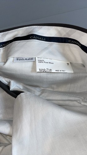 Canali Fodera Pantalone Uomo Grigio Scuro Vestito Pura Lana Vergine 38W X 30 Lungo $395 - Foto 4 di 10