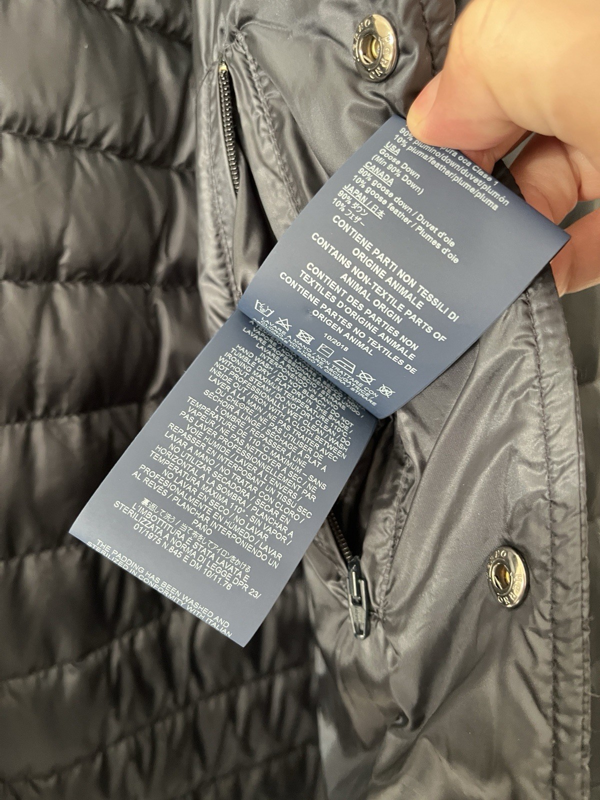 Herno Down Puffer Jacket Snap Button Men’s Size 5… - image 9