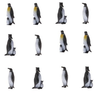 12 Stück Plastik Tier Modell Niedlicher Pinguin Spielzeug Kinder