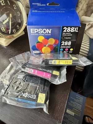 Epson 288XL 4pc Unopened Plus 3 Color Ink Cartridges Exp 9/24 New Sealed