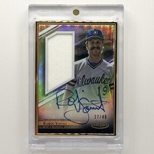 2021 Topps Gold Label Robin Yount Golden Greats Framed Jumbo Relic Auto #/40 HOF