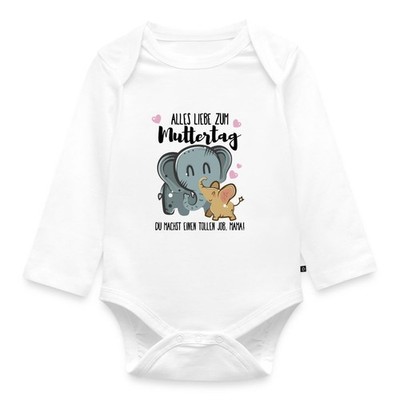 Elefanten Alles Liebe Zum Muttertag Mama Geschenk Baby Bio-Langarm-Body